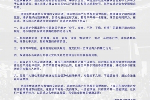 开云-申花球迷协会倡议书：将取消因不当观赛行为被处罚的球迷观赛资格